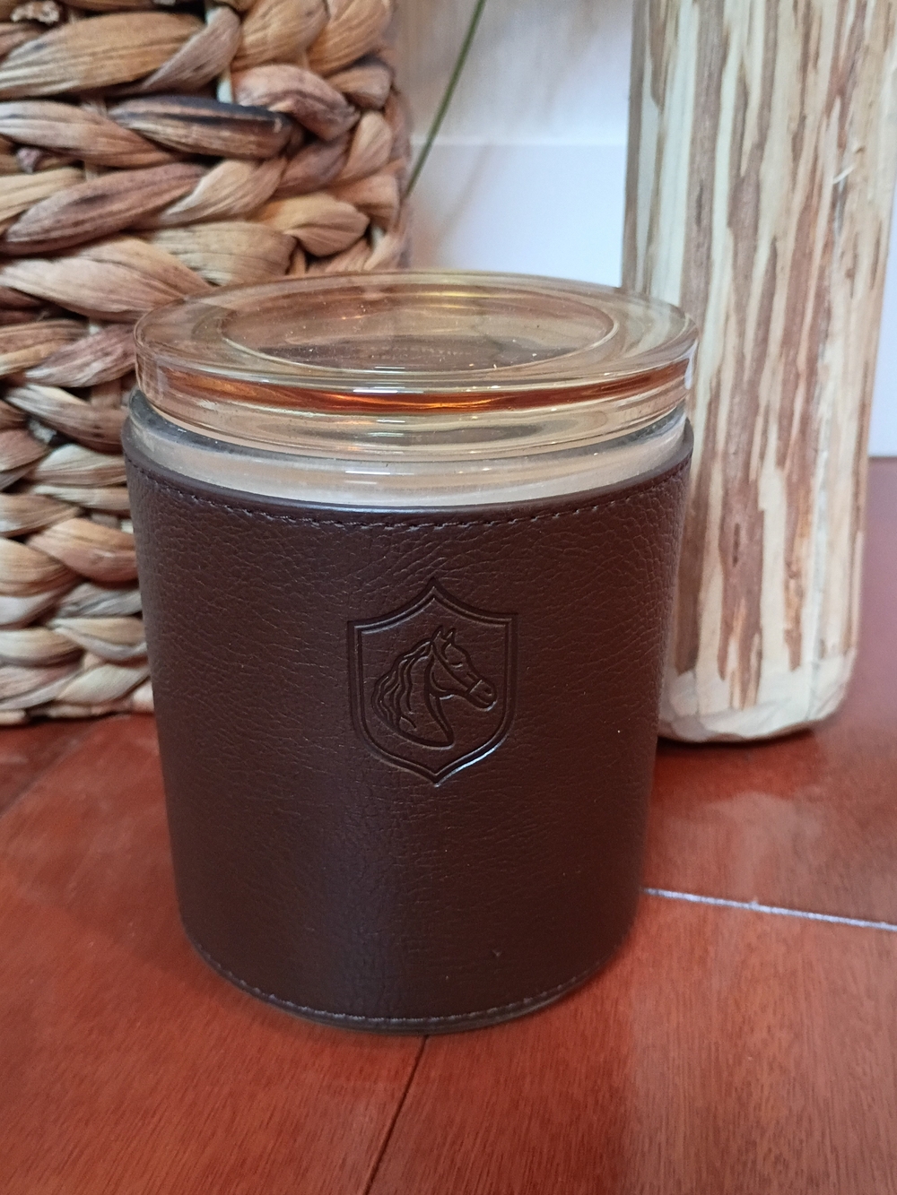 New Clementine Paper Inc Cinnamon & Clove Leather Wrap Candle 🕯️